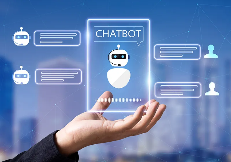 AI chatbot and human agent icons representing the future of customer support